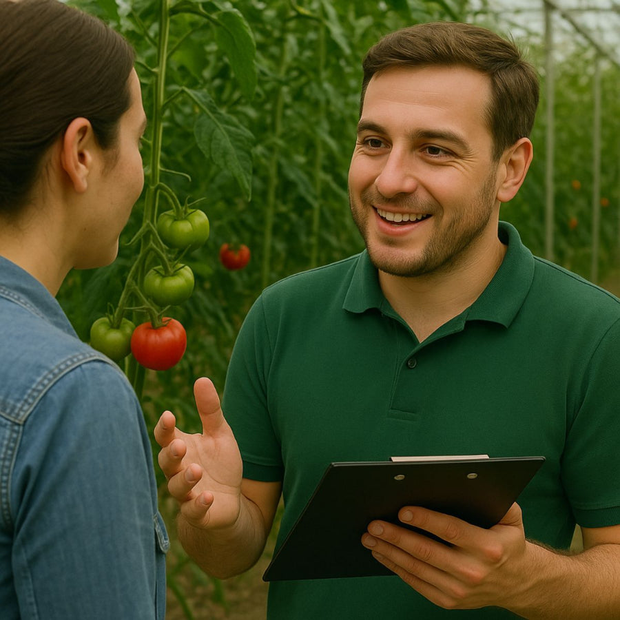 BioWorks advisor in tomato greenhouse